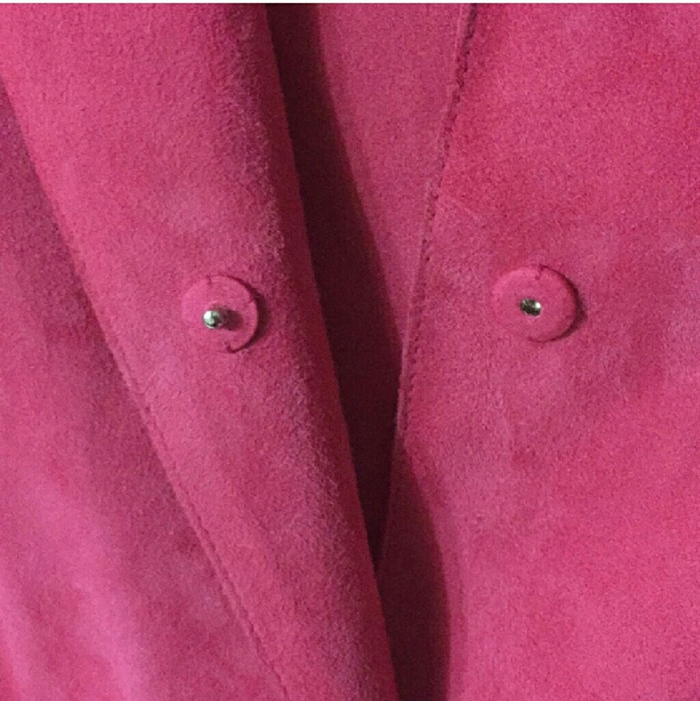 TAHARI Hot Pink Suede Jacket - Picture 6 of 8